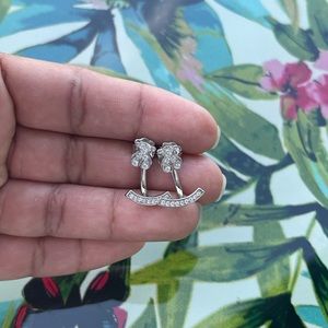 Silver Vermeil Puppies Earrings with Cz stones and Bear motif